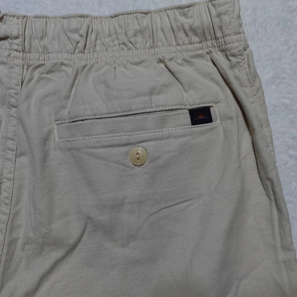 $ 98 Faherty Essential Drawstring Short Men's M Stone Organic Cotton 6.5 Inseam